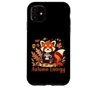 Autumn Energy Red Panda Coffee Fall Design Custodia per iPhone 11