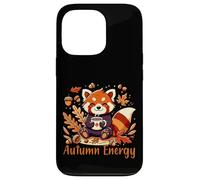Autumn Energy Red Panda Coffee Fall Design Custodia per iPhone 13 Pro