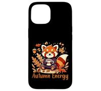 Autumn Energy Red Panda Coffee Fall Design Custodia per iPhone 15