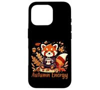 Autumn Energy Red Panda Coffee Fall Design Custodia per iPhone 16 Pro