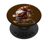Autumn Fall Gnome Love Camping Coffee And Mountain Hiking PopSockets PopGrip Adesivo