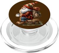 Autumn Fall Gnome Love Camping Coffee And Mountain Hiking PopSockets PopGrip per MagSafe