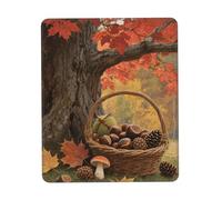 Autumn Fall Harvest Maple Mousepad Morbido Tappetino Scrivania Piccolo Tappetino per Mouse for Gaming Casa Laptop 25X30Cm