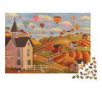 Autumn Farm Puzzles 1000 Pezzi Materiale Riciclabile Rolling Hills Puzzle per Adulti Ottima Idea Regalo Divertente Attività di Tempo di Gioco Familiare 52x38cm/1000pcs