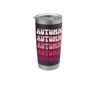 Autumn First Name Minimalist Design Bicchiere termico in acciaio inox doppia parete