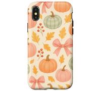 Autumn Flower Fall Pumpkin Bow Girl Women Fall Themed Custodia per iPhone X/XS