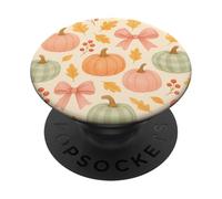 Autumn Flower Fall Pumpkin Bow Girl Women Fall Themed PopSockets PopGrip Adesivo