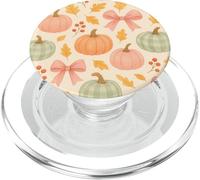 Autumn Flower Fall Pumpkin Bow Girl Women Fall Themed PopSockets PopGrip per MagSafe