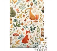 Autumn Forest Animals Pattern-4 Puzzle Impossible 1000Pcs Decorazione Per La Casa. Rilassamento E Intelligence Per Adulti E Bambini Da 12 Anni 70x50cm/1000pcs