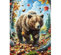 Autumn Forest Brown Bear Rompicapo 500 Pezzi Per Adulti Viaggiatori Animals And Plants Cartone Resistente All'usura Paesaggi Mondiali Per Vacanze Estive Kit Completo Qualità Garantita 500 PCS