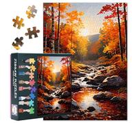 Autumn Forest Creek - Puzzle da 1000 pezzi, per adulti, 70 x 50 cm, immagine paesaggistica rilassante come regalo, antistress gioco per donne, accessori per la casa