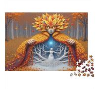Autumn Forest Goddess 1000 Pezzi Puzzle Fata Spirito del Bosco in Materiale Cartone Riciclato per Adulti Gioco Educativo Antistress Decorazione Murale e Regalo Idea Regalo 52x38cm