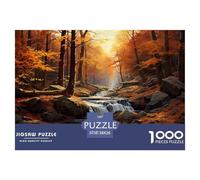 Autumn Forest Stream Durable Paper Construction Fun Challenging Game, Suitable for Adults And Teenagers in Relaxing Hours 38x26cm/1000pcs