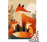 Autumn Fox Family-2 Puzzle Impossible 1000Pcs Decorazione Per La Casa. Rilassamento E Intelligence Per Adulti E Ragazzi Da 14 Anni 52x38cm/1000pcs