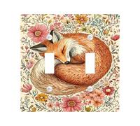 Autumn Fox - Placche di copertura per interruttori della luce, design floreale accogliente per accenti da parete, piastre da parete in materiale termoplastico, dimensioni standard a doppia levetta