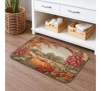 Autumn Fox - Tappetino da bagno ad asciugatura rapida, motivo zucca rustica, assorbente, antiscivolo, antiscivolo, in flanella, lavabile, per bagno, WC, decorativo, 50 x 81 cm
