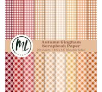 Autumn Gingham Scrapbook Paper: Autumn Boho Plaids Collage Papers, Fall Craft Paper for DIY Card Making, Scrapbooking, Junk Journaling, Mixed Media, ... Arts and Crafts for Kids, 8.5 x 8.5 inch