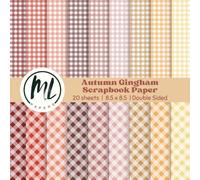 Autumn Gingham Scrapbook Paper: Earthy Fall Plaids Collage Papers, Fall Craft Paper for DIY Card Making, Scrapbooking, Junk Journaling, Mixed Media, ... Arts and Crafts for Kids, 8.5 x 8.5 inch