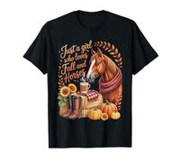 Autumn Girl Just a Girl Who Loves Fall And Horses Women Girl Maglietta