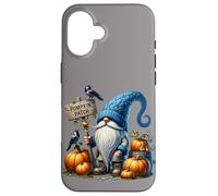 Autumn Gnome With Pumpkin Patch Sign And Crows Fall Vibes Custodia per iPhone 16