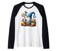 Autumn GNOME with Pumpkin Patch Sign And Crows Fall Vibes Maglia con Maniche Raglan