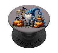 Autumn Gnome With Pumpkin Patch Sign And Crows Fall Vibes PopSockets PopGrip Adesivo