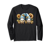 Autumn Gnomes for Fall Women And Girls Who Loves Sunflowers Maglia a Manica