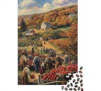 Autumn Harvest Scene 1000 Componenti Carta Spessa Puzzle Familiare Livello Di Difficoltà Equilibrato Intrattenimento Fine Settimana A Domicilio Divertente 38x26cm/1000pcs