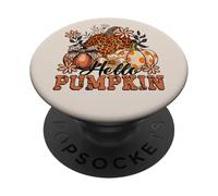 Autumn Hello Pumpkin Design. Woman Fall PopSockets PopGrip Adesivo