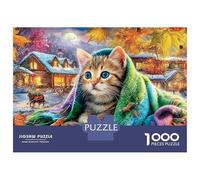Autumn Kitten Puzzle Da 1000 Pezzi in Cartone Riciclato Extra Spesso Colorful Flower Field Per Hobbyisti Di Puzzle, Allenamento Cognitivo E Logico, Attività Di Tempo Libero Nel Weekend, Top Valutato R