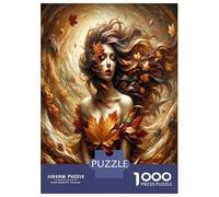 Autumn Lady Swirl 1000 Pezzi Bundle Puzzle Fall Nature Magic Puzzle Cartone Extra Spesso - Preferito Dai Collezionisti, Relax Mentale, Pause Ufficio, Viaggio E Regali Festivi 70x50cm/1000pcs