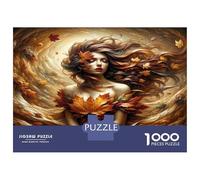 Autumn Lady Swirl 1000 Pezzi Puzzle Fall Nature Magic Set Puzzle Cartone Premium - Anti-stress E Decorazione Murale, Regalo Per Donne E Uomini, Stimola Lo Sviluppo Cognitivo 52x38cm/1000pcs
