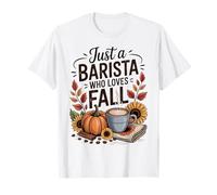 Autumn Latte Coffee Pumpkin Sunflower Warm Fall Season Art Maglietta