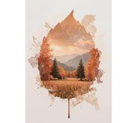 Autumn Leaf Notebook: Softcover, 240 Blank Pages, Glossy