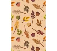 Autumn Leaves and Acorns Cute 50 Watermark Blank Page Notebook/Journal