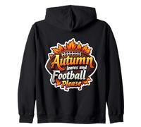 Autumn Leaves And Football Please Fan Lover Ball Ragazzi Uomo Felpa con Cappuccio