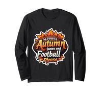 Autumn Leaves And Football Please Fan Lover Ball Ragazzi Uomo Maglia a Manica
