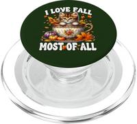 Autumn Leaves And Kitten For Cat Mom I Love Fall Most Of All PopSockets PopGrip per MagSafe