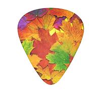 Autumn Leaves of Maple Il plettro per chitarra, per chitarre acustiche, elettriche, basso - tocco naturale, confezione da 12, multicolore.