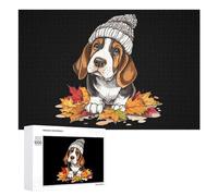 Autumn Leaves - Puzzle Basset Hound per adulti Famiglia Attività Giochi Home Decor Puzzle 1000 PCS