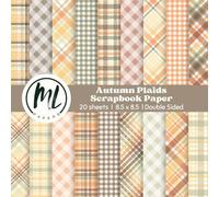 Autumn Plaids Scrapbook Paper Pad: Fall Gingham Collage Papers, Earthy Craft Paper for DIY Card Making, Scrapbooking, Junk Journaling, Mixed Media, ... Arts and Crafts for Kids, 8.5 x 8.5 inch