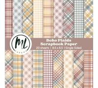 Autumn Plaids Scrapbook Paper Pad: Fall Gingham Craft Paper Pad, Earthy tones Paper for DIY Card Making, Junk Journaling, Arts and Crafts Projects for Kids, Double-Sided8.5 x 8.5 inch