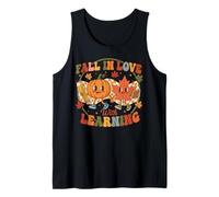 Autumn Pumpkin Teacher Retro Fall in Love with Learning Canotta