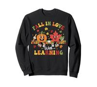 Autumn Pumpkin Teacher Retro Fall in Love with Learning Felpa