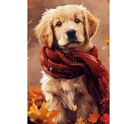 Autumn Puppy Notebook: 6x9 Inches, 130 College-Ruled Pages, Cute Fall Dog Journal with Matte Cover - Cozy Autumn Leaves Themed Gift for Dog Lovers, Students, & Writers