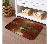 Autumn Serenity, tappetino da bagno ad asciugatura rapida, tappetino da bagno rustico con albero rosso, assorbente, antiscivolo, in memory foam, lavabile, per bagno, WC, decorativo, 50 x 81 cm