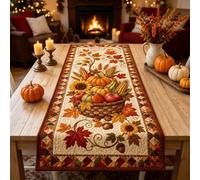 Autumn Spell Quilted Table Run，Color C/ 14*108in