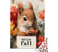 Autumn Squirrel Greeting Card Puzzle Impossibili 1000 Pezzi Decorazione Per La Casa. Giochi Rilassamento E Intelligence Per Adulti E Bambini Da 12 Anni 70x50cm/1000pcs