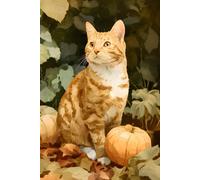 Autumn Tabby Journal: Cozy Fall Cat Notebook: 6 x 9 Wide Ruled Writing Book | 130 Lined Pages with Margin | Matte Pumpkin Cover for Daily Notes, School & Creative Ideas