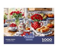 Autumn Tea Time Scene Premium Cardboard Fun Relaxing Game, Great for Unwinding, Reducing Pressure And Enjoying Life 70x50cm/1000pcs